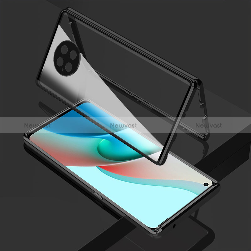 Luxury Aluminum Metal Frame Mirror Cover Case 360 Degrees P02 for Xiaomi Redmi Note 9 5G