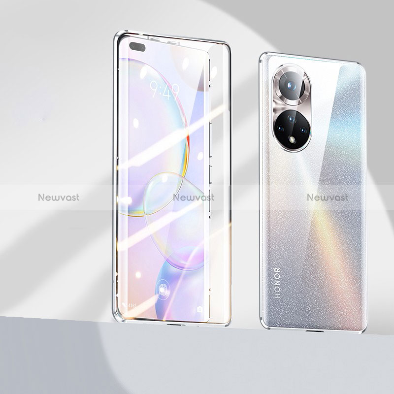 Luxury Aluminum Metal Frame Mirror Cover Case 360 Degrees P03 for Huawei Honor 50 Pro 5G