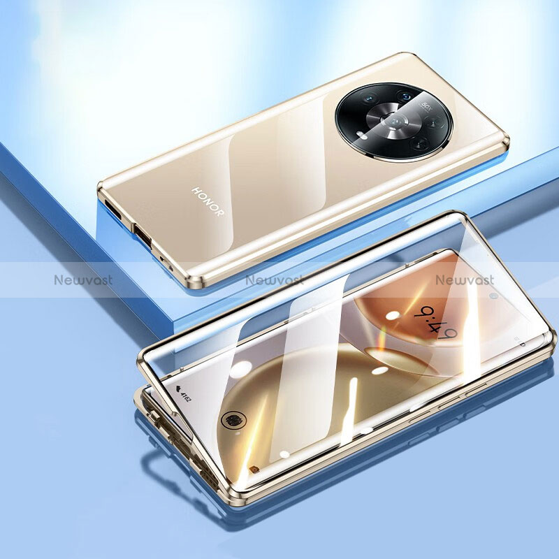 Luxury Aluminum Metal Frame Mirror Cover Case 360 Degrees P03 for Huawei Honor Magic4 5G