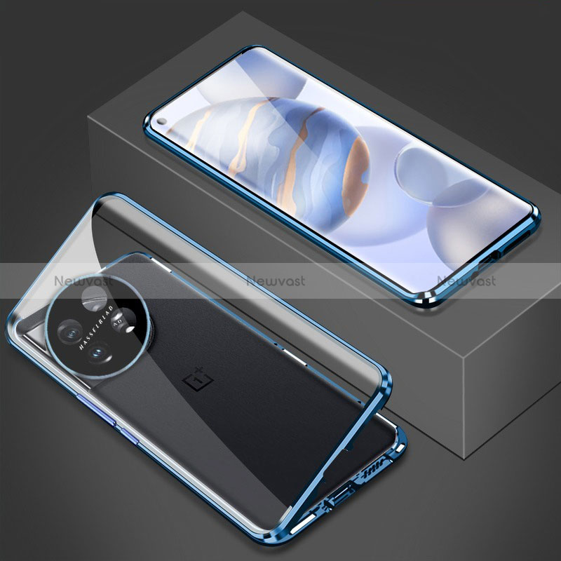 Luxury Aluminum Metal Frame Mirror Cover Case 360 Degrees P03 for OnePlus 11 5G