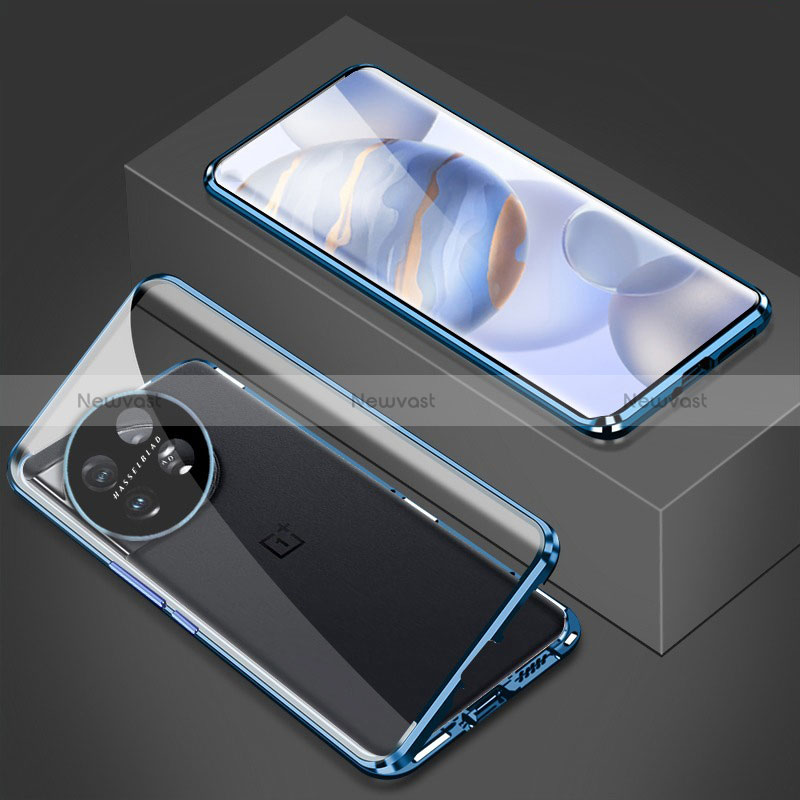 Luxury Aluminum Metal Frame Mirror Cover Case 360 Degrees P03 for OnePlus Ace 2 5G