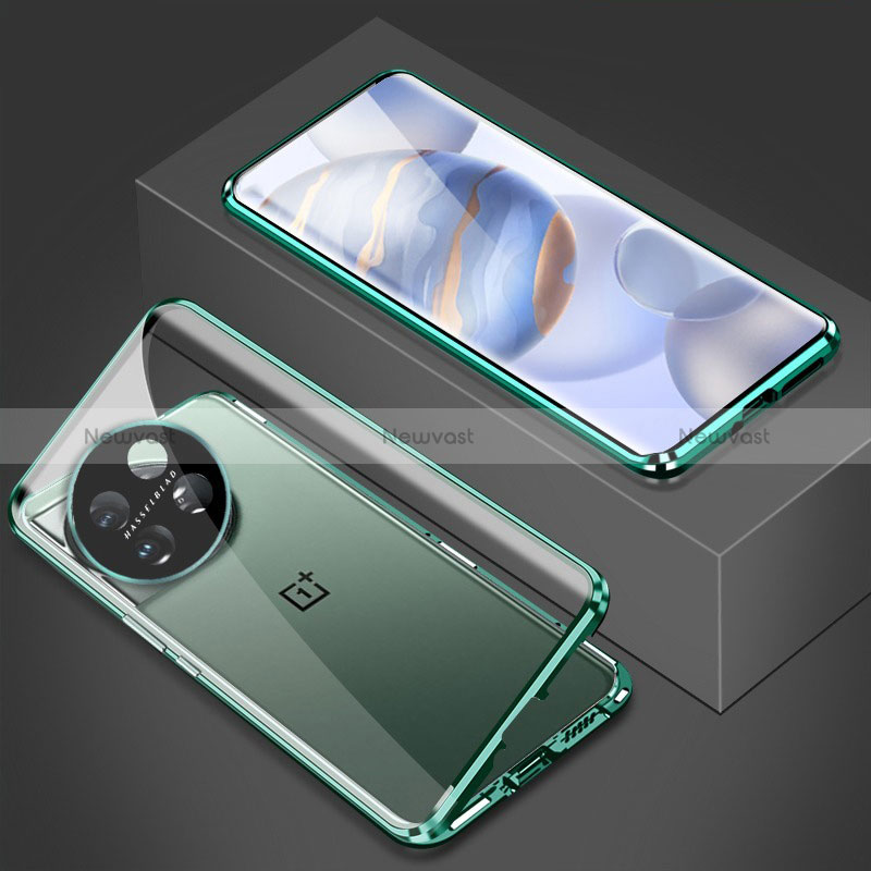 Luxury Aluminum Metal Frame Mirror Cover Case 360 Degrees P03 for OnePlus Ace 2 5G