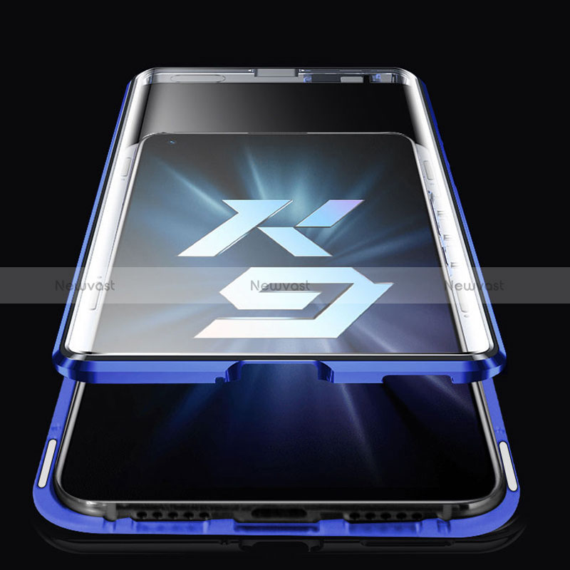 Luxury Aluminum Metal Frame Mirror Cover Case 360 Degrees P03 for Oppo K9 5G