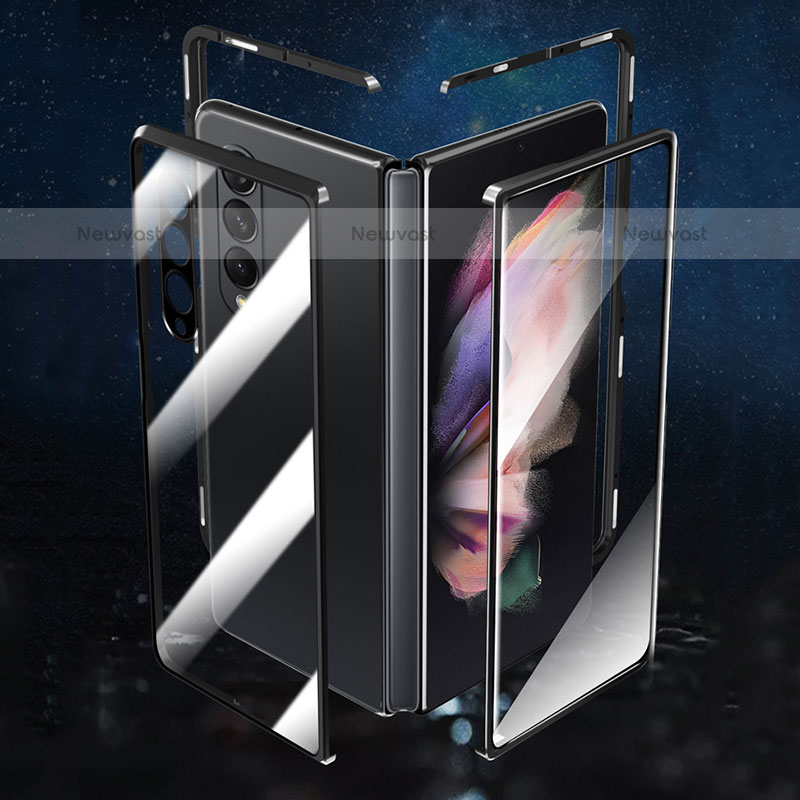 Luxury Aluminum Metal Frame Mirror Cover Case 360 Degrees P03 for Samsung Galaxy Z Fold3 5G