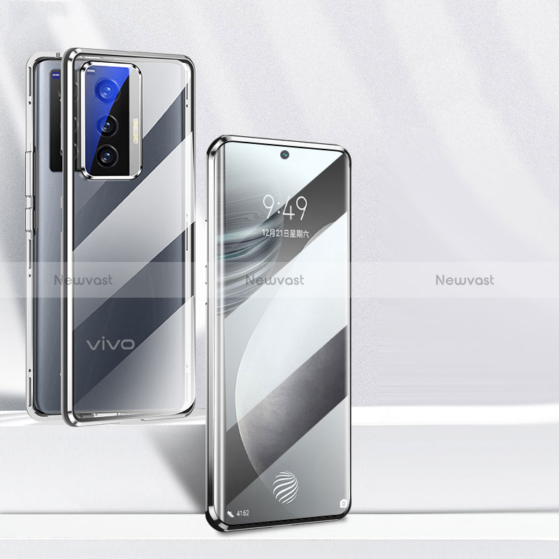 Luxury Aluminum Metal Frame Mirror Cover Case 360 Degrees P03 for Vivo X70 5G