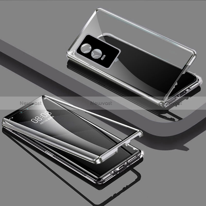 Luxury Aluminum Metal Frame Mirror Cover Case 360 Degrees P03 for Vivo Y76s 5G