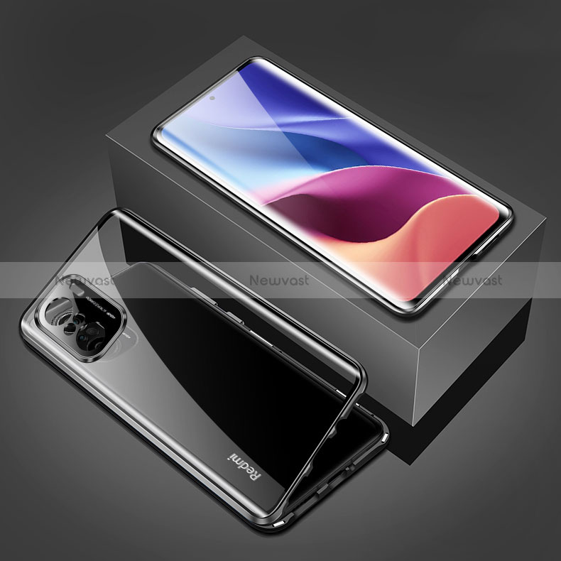 Luxury Aluminum Metal Frame Mirror Cover Case 360 Degrees P03 for Xiaomi Mi 11i 5G Black