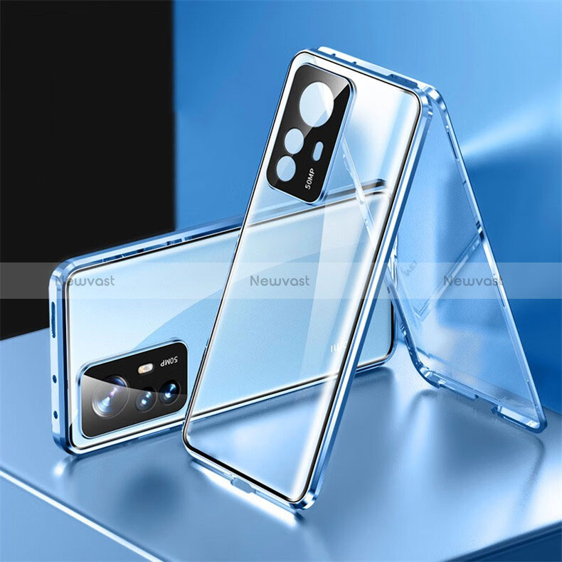 Luxury Aluminum Metal Frame Mirror Cover Case 360 Degrees P03 for Xiaomi Mi 12T 5G