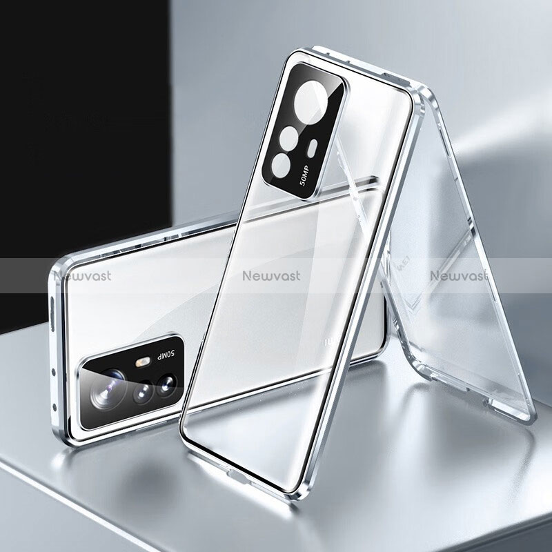 Luxury Aluminum Metal Frame Mirror Cover Case 360 Degrees P03 for Xiaomi Mi 12T 5G