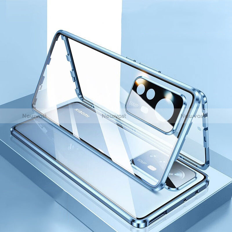 Luxury Aluminum Metal Frame Mirror Cover Case 360 Degrees P03 for Xiaomi Mi 12T 5G