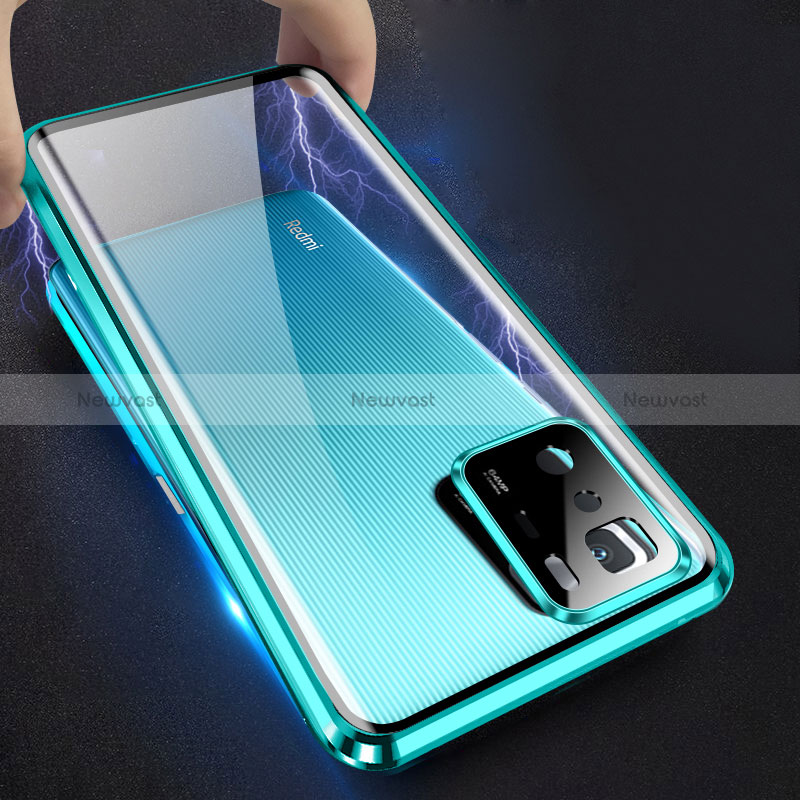 Luxury Aluminum Metal Frame Mirror Cover Case 360 Degrees P03 for Xiaomi Poco X3 GT 5G