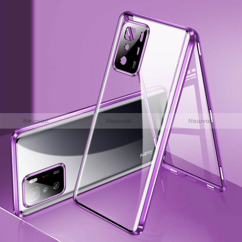 Luxury Aluminum Metal Frame Mirror Cover Case 360 Degrees P03 for Xiaomi Poco X3 GT 5G