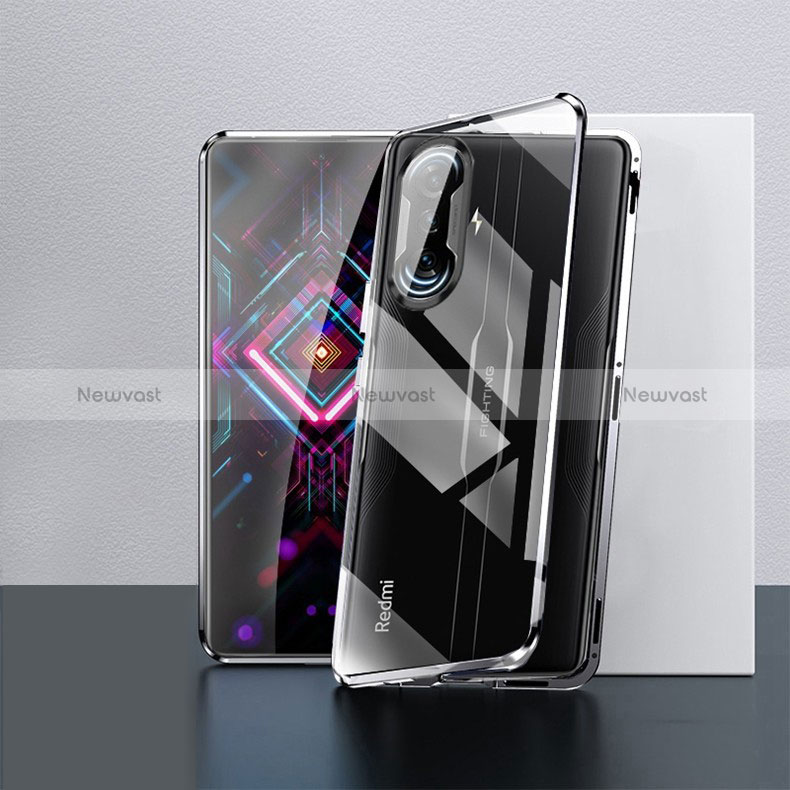 Luxury Aluminum Metal Frame Mirror Cover Case 360 Degrees P03 for Xiaomi Redmi K40 Gaming 5G