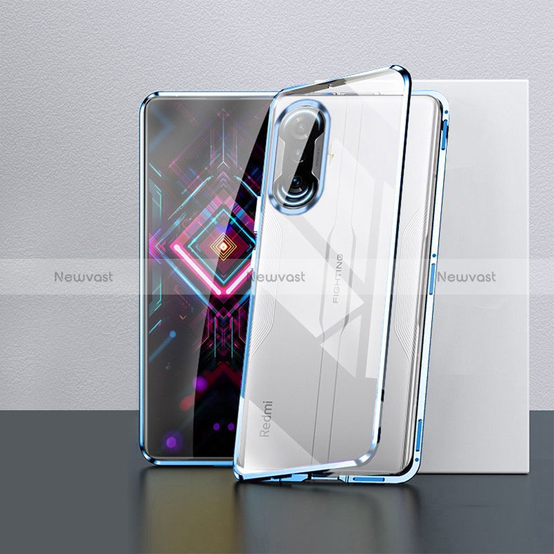 Luxury Aluminum Metal Frame Mirror Cover Case 360 Degrees P03 for Xiaomi Redmi K40 Gaming 5G