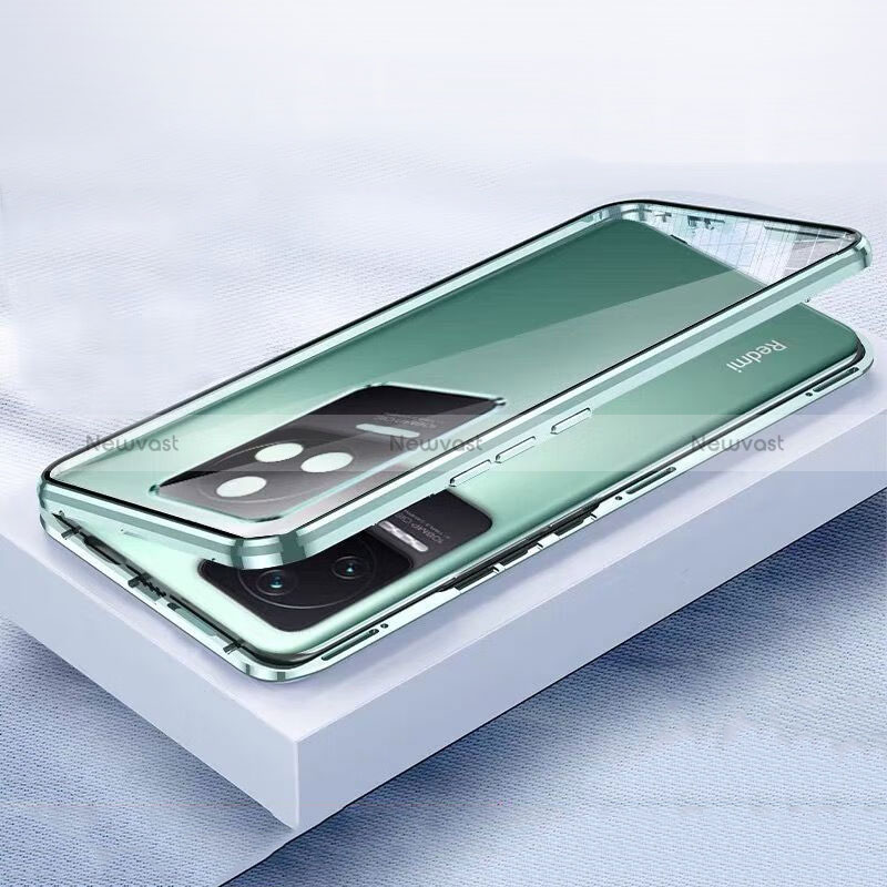 Luxury Aluminum Metal Frame Mirror Cover Case 360 Degrees P03 for Xiaomi Redmi K50 5G