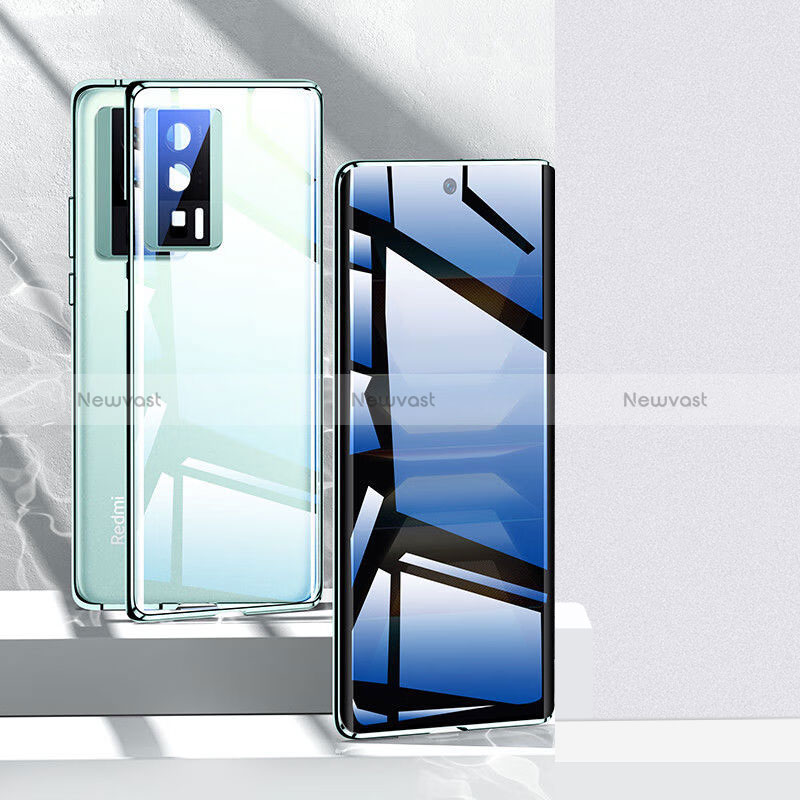 Luxury Aluminum Metal Frame Mirror Cover Case 360 Degrees P03 for Xiaomi Redmi K60 Pro 5G