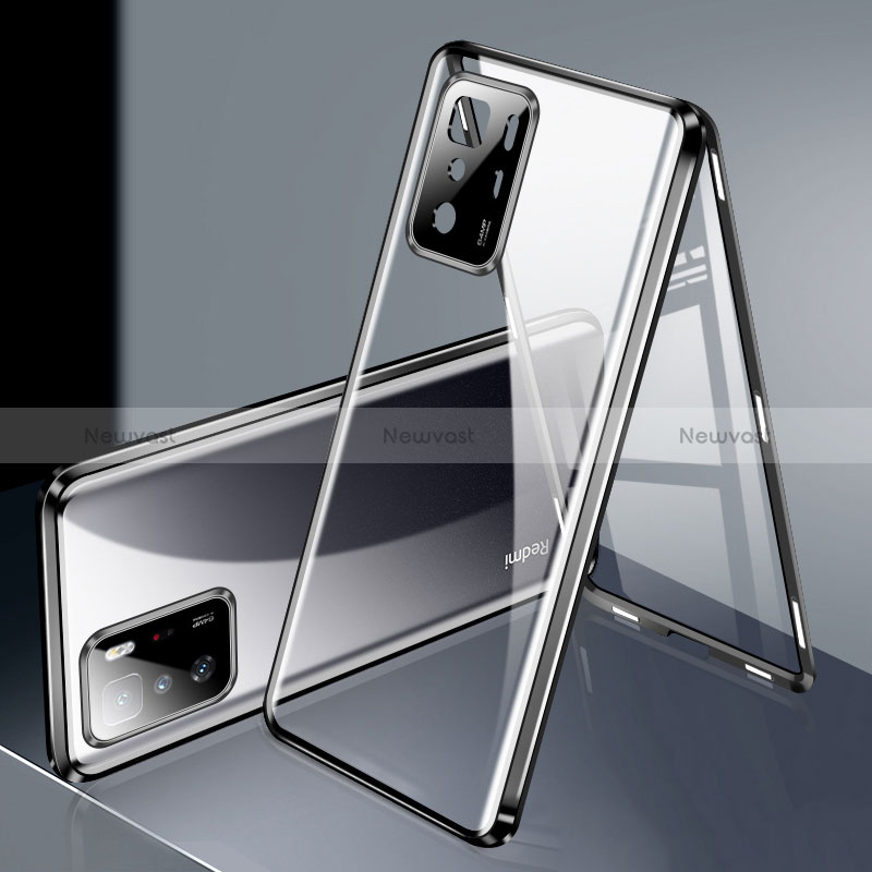 Luxury Aluminum Metal Frame Mirror Cover Case 360 Degrees P03 for Xiaomi Redmi Note 10 Pro 5G