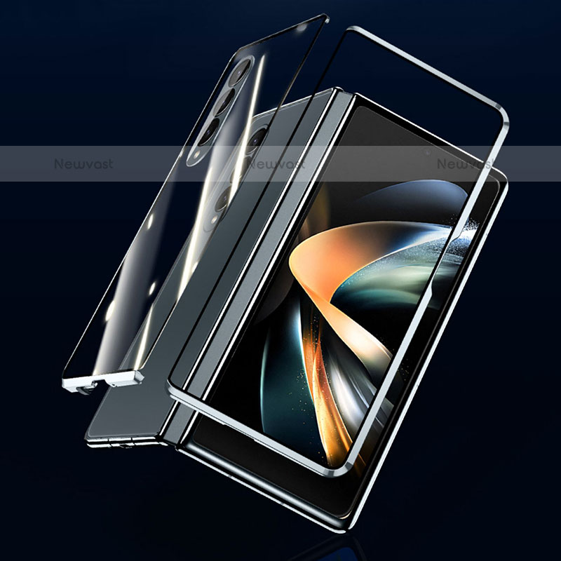 Luxury Aluminum Metal Frame Mirror Cover Case 360 Degrees P04 for Samsung Galaxy Z Fold3 5G