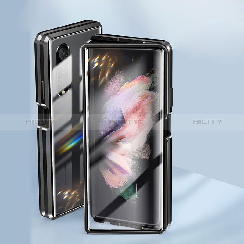 Luxury Aluminum Metal Frame Mirror Cover Case 360 Degrees P04 for Samsung Galaxy Z Fold4 5G