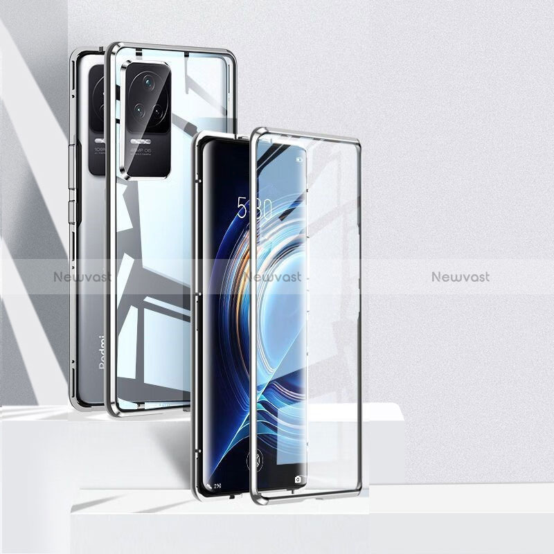 Luxury Aluminum Metal Frame Mirror Cover Case 360 Degrees P04 for Xiaomi Redmi K50 5G