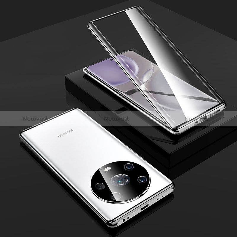 Luxury Aluminum Metal Frame Mirror Cover Case 360 Degrees P05 for Huawei Honor Magic4 5G