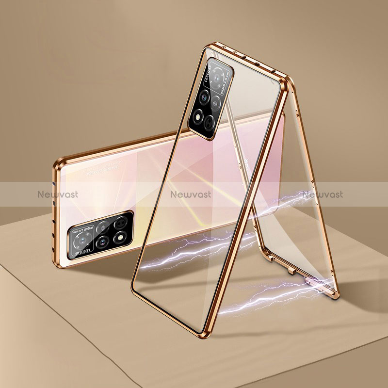 Luxury Aluminum Metal Frame Mirror Cover Case 360 Degrees P05 for Huawei Honor V40 5G