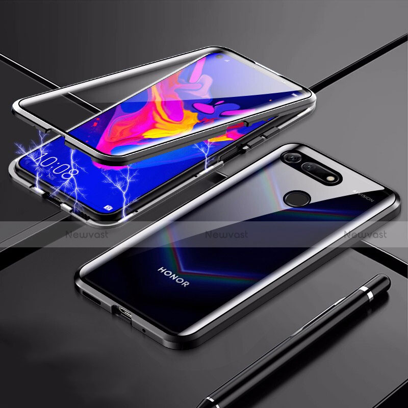 Luxury Aluminum Metal Frame Mirror Cover Case 360 Degrees T01 for Huawei Honor View 20 Black