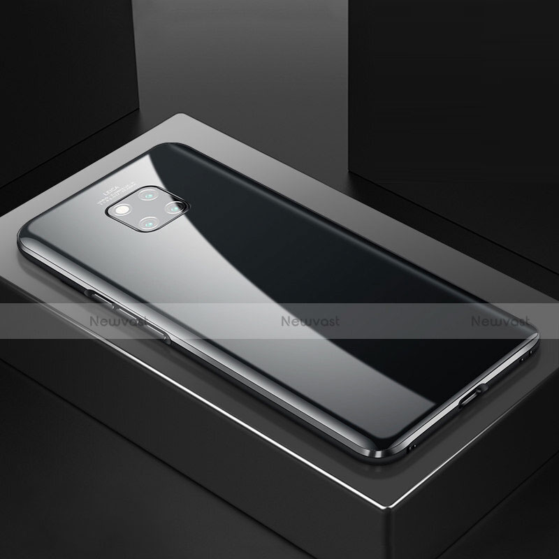 Luxury Aluminum Metal Frame Mirror Cover Case 360 Degrees T01 for Huawei Mate 20 Pro Black