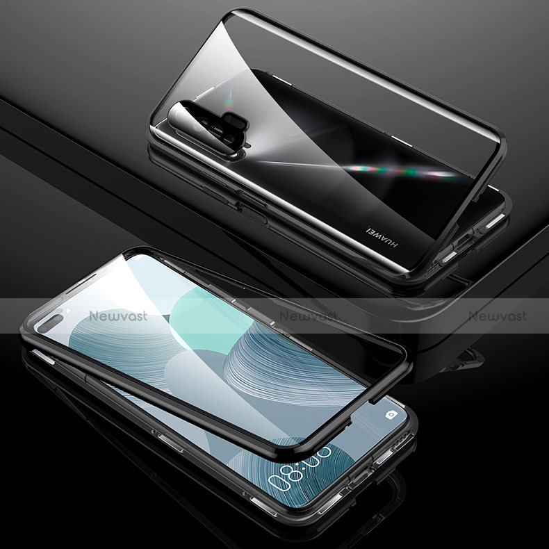 Luxury Aluminum Metal Frame Mirror Cover Case 360 Degrees T01 for Huawei Nova 6 5G Black