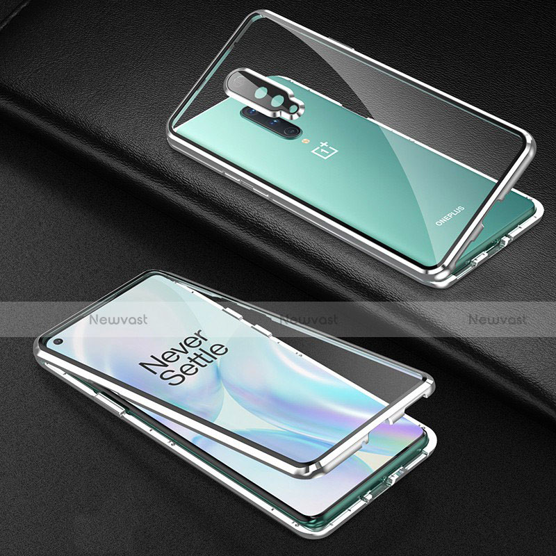 Luxury Aluminum Metal Frame Mirror Cover Case 360 Degrees T01 for OnePlus 8