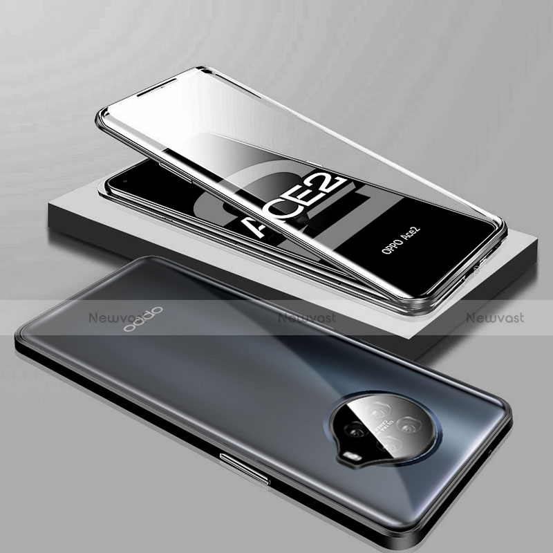 Luxury Aluminum Metal Frame Mirror Cover Case 360 Degrees T01 for Oppo Ace2