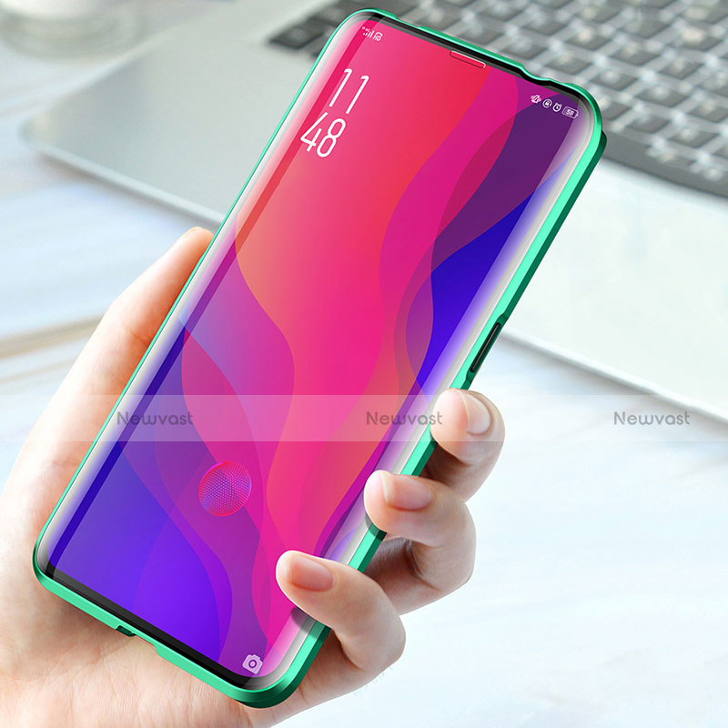 Luxury Aluminum Metal Frame Mirror Cover Case 360 Degrees T01 for Oppo Find X Super Flash Edition