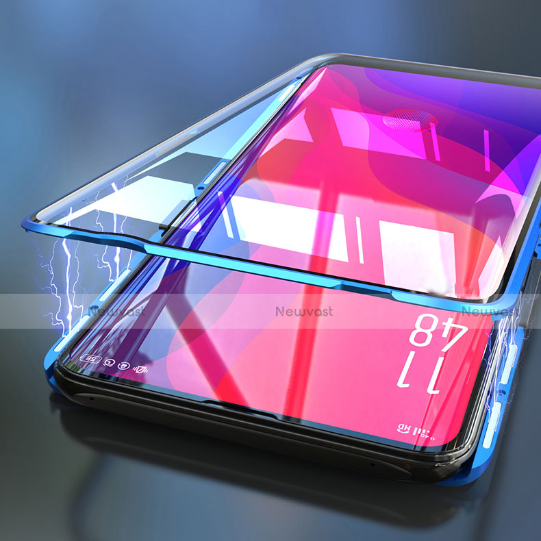 Luxury Aluminum Metal Frame Mirror Cover Case 360 Degrees T01 for Oppo Find X Super Flash Edition