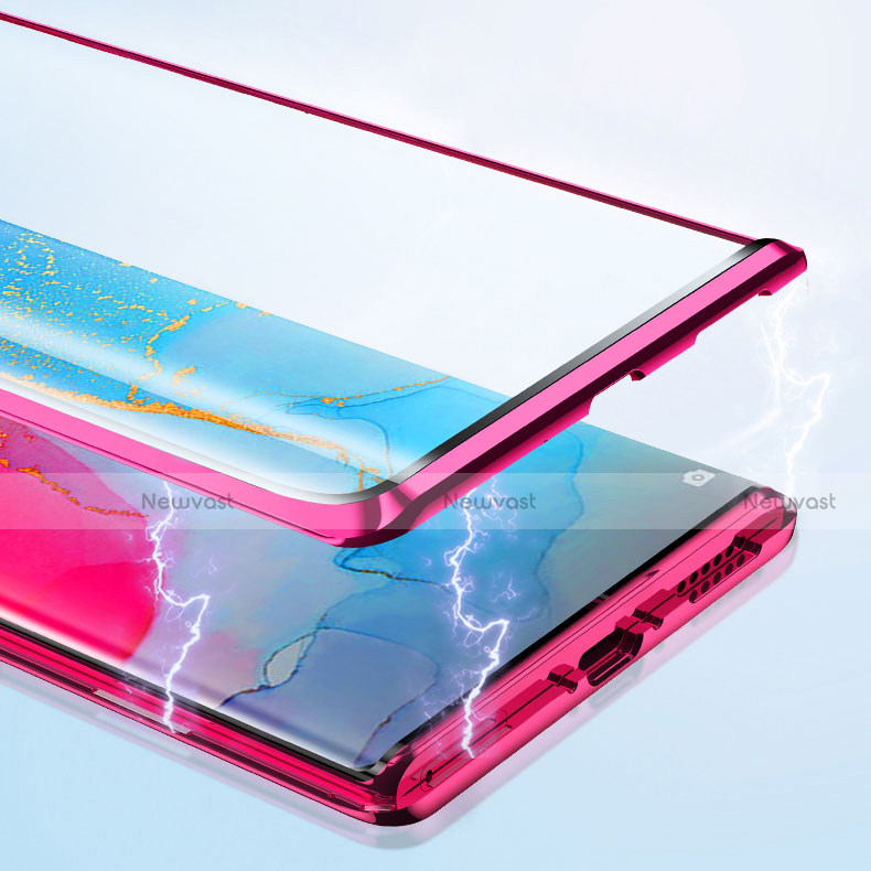 Luxury Aluminum Metal Frame Mirror Cover Case 360 Degrees T01 for Oppo Reno3 Pro