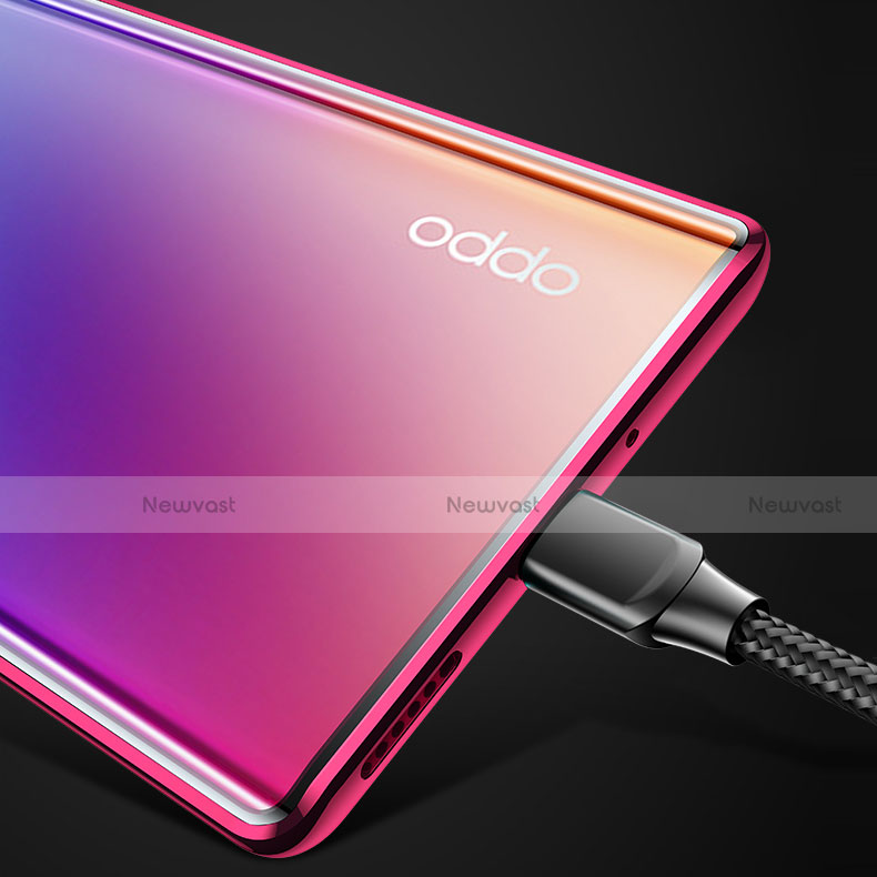 Luxury Aluminum Metal Frame Mirror Cover Case 360 Degrees T01 for Oppo Reno3 Pro