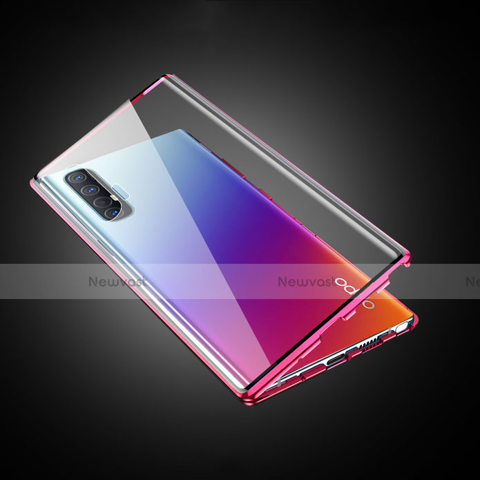 Luxury Aluminum Metal Frame Mirror Cover Case 360 Degrees T01 for Oppo Reno3 Pro