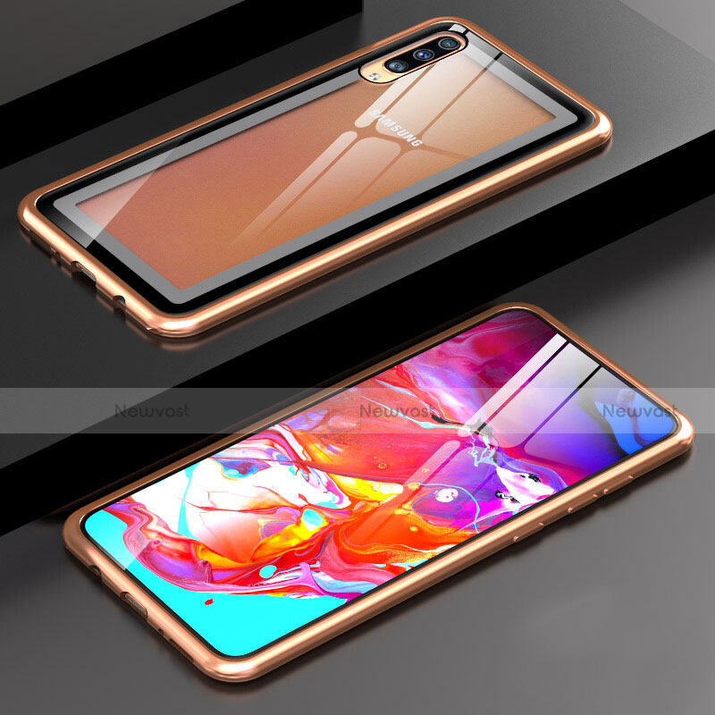 Luxury Aluminum Metal Frame Mirror Cover Case 360 Degrees T01 for Samsung Galaxy A70S