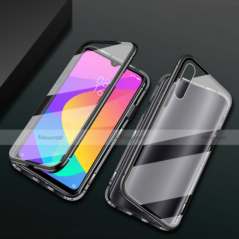 Luxury Aluminum Metal Frame Mirror Cover Case 360 Degrees T01 for Xiaomi Mi A3 Black