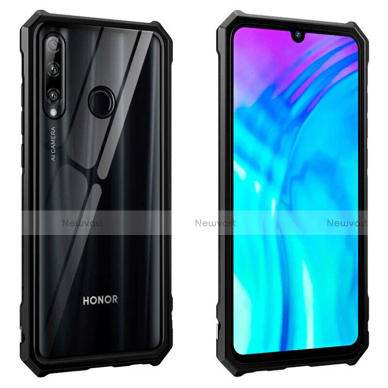 Luxury Aluminum Metal Frame Mirror Cover Case 360 Degrees T02 for Huawei Honor 20i Black