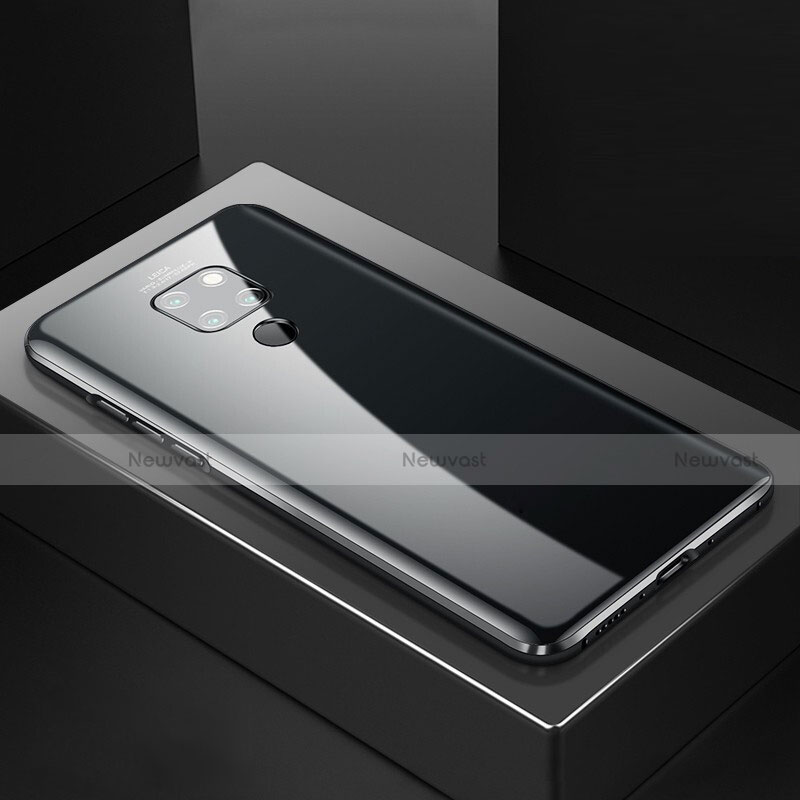 Luxury Aluminum Metal Frame Mirror Cover Case 360 Degrees T02 for Huawei Mate 20 Black