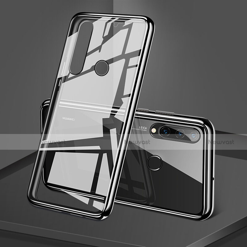 Luxury Aluminum Metal Frame Mirror Cover Case 360 Degrees T02 for Huawei Nova 4e Black