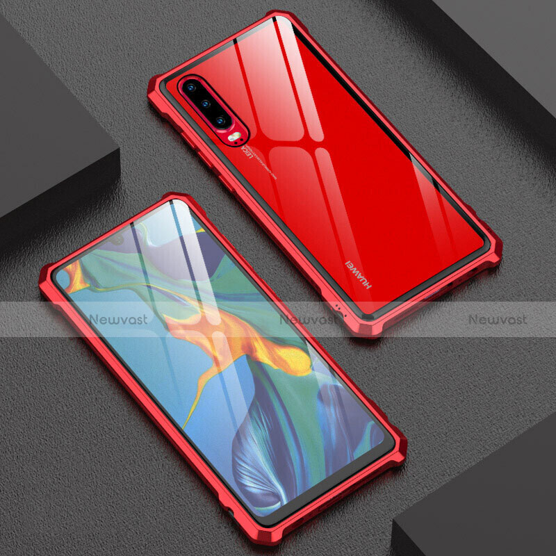 Luxury Aluminum Metal Frame Mirror Cover Case 360 Degrees T02 for Huawei P30