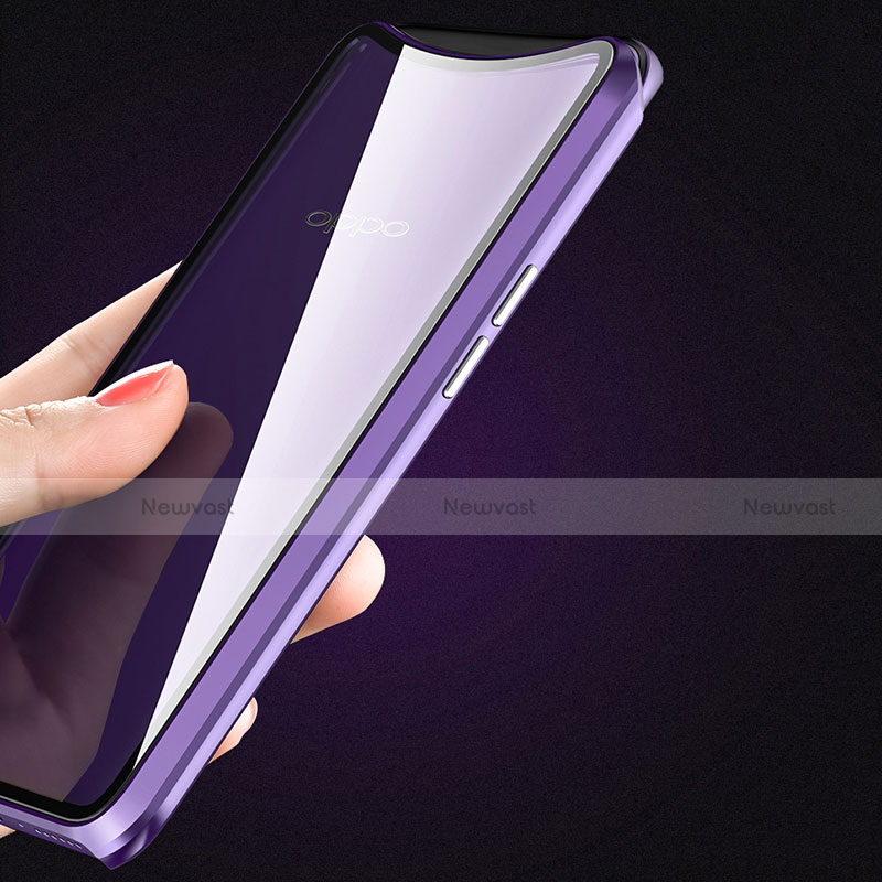 Luxury Aluminum Metal Frame Mirror Cover Case 360 Degrees T02 for Oppo Find X