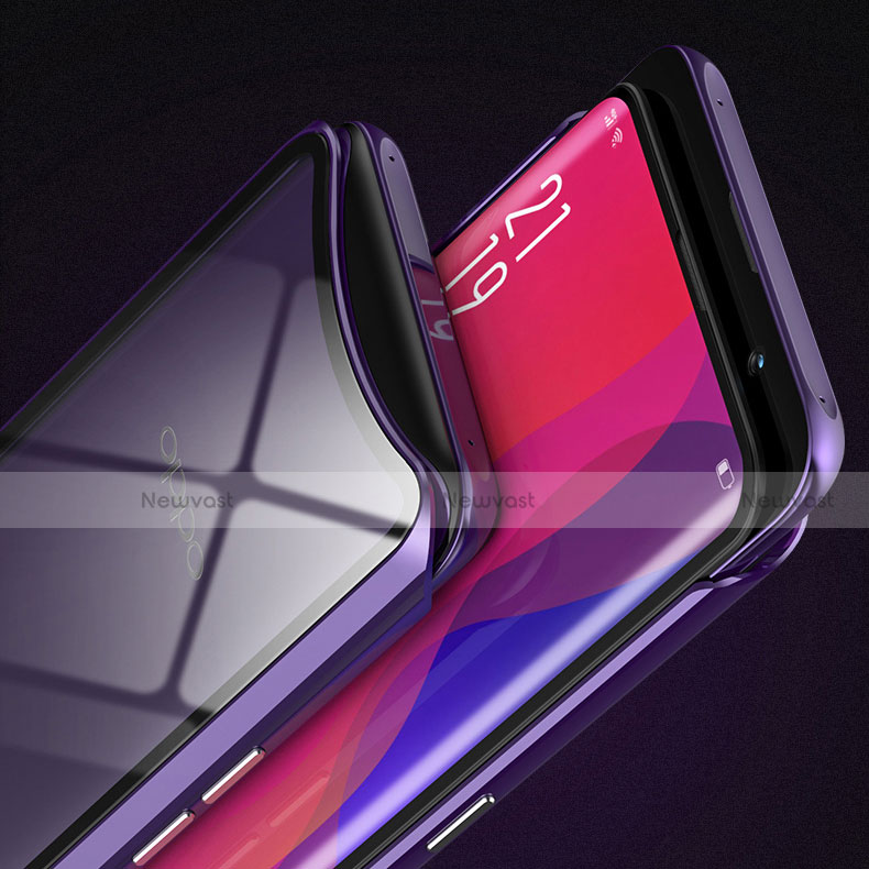 Luxury Aluminum Metal Frame Mirror Cover Case 360 Degrees T02 for Oppo Find X