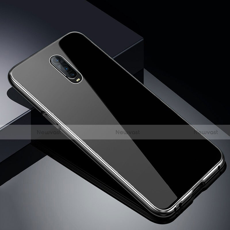 Luxury Aluminum Metal Frame Mirror Cover Case 360 Degrees T02 for Oppo R17 Pro Silver