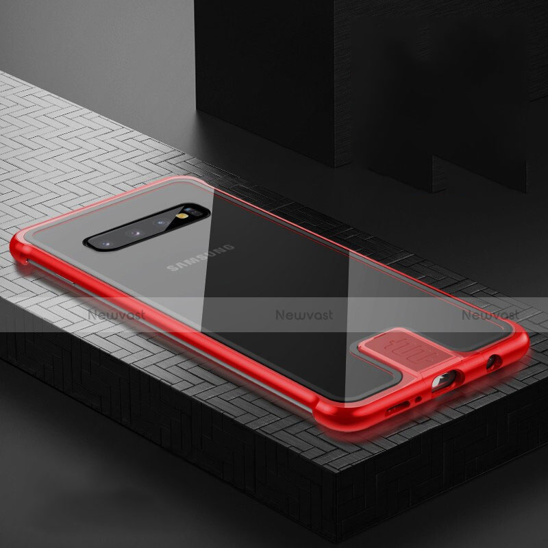 Luxury Aluminum Metal Frame Mirror Cover Case 360 Degrees T02 for Samsung Galaxy S10 5G Red