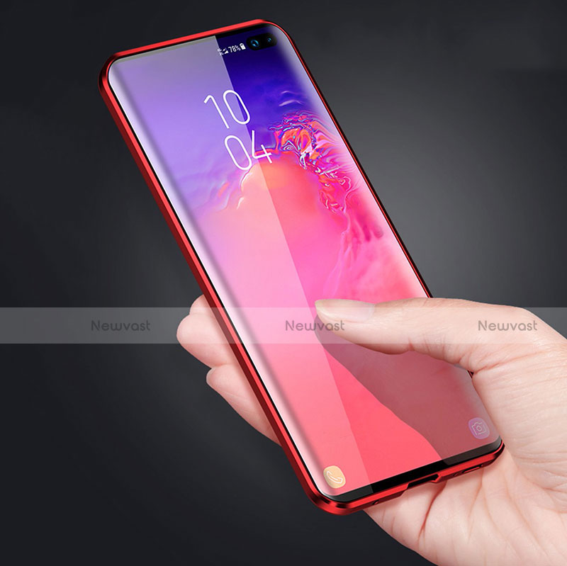 Luxury Aluminum Metal Frame Mirror Cover Case 360 Degrees T02 for Samsung Galaxy S10 Plus