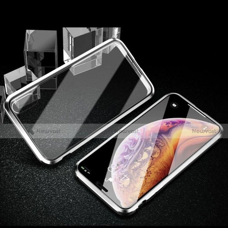 Luxury Aluminum Metal Frame Mirror Cover Case 360 Degrees T02 for Xiaomi Mi A3 Silver