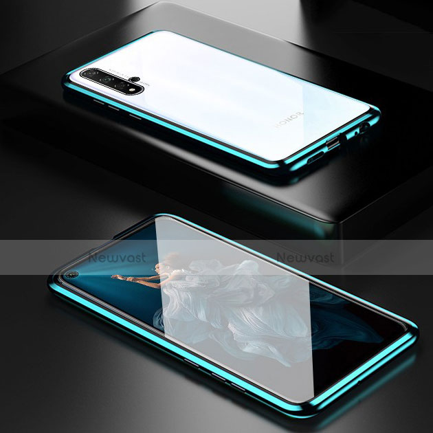 Luxury Aluminum Metal Frame Mirror Cover Case 360 Degrees T03 for Huawei Honor 20 Green