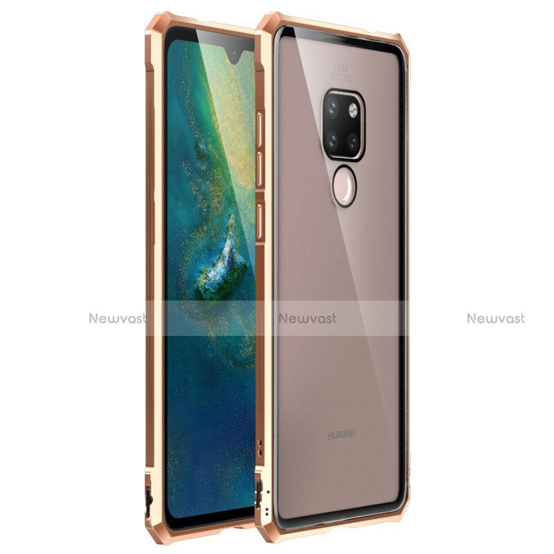 Luxury Aluminum Metal Frame Mirror Cover Case 360 Degrees T03 for Huawei Mate 20 X 5G